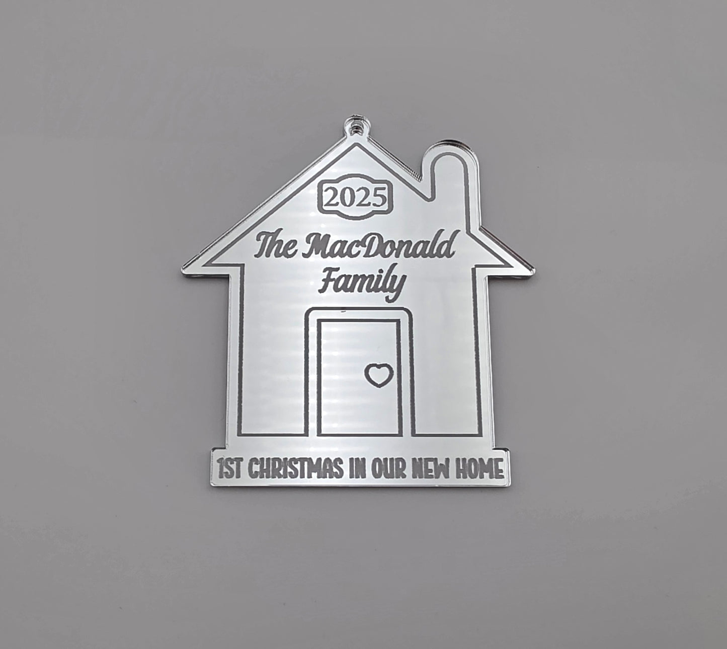Personalised New Home Bauble 2025 | 1st Christmas in Our New Home House Ornament | Mirror Acrylic Decoration Gift