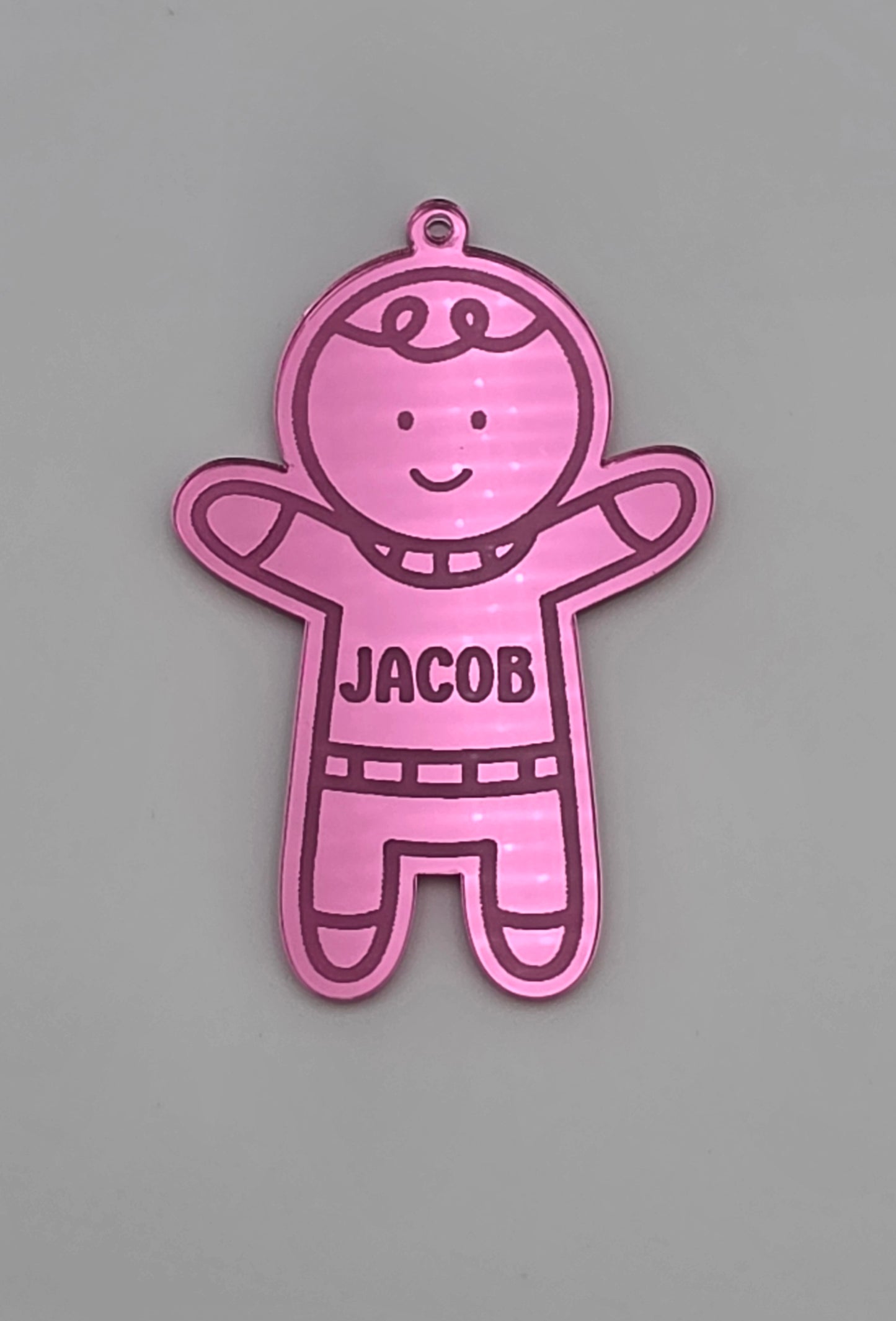 Personalised Mirror Acrylic Bauble Boy or Girl Shape | Engraved Name Christmas Tree Decoration | Custom Child Ornament Gift