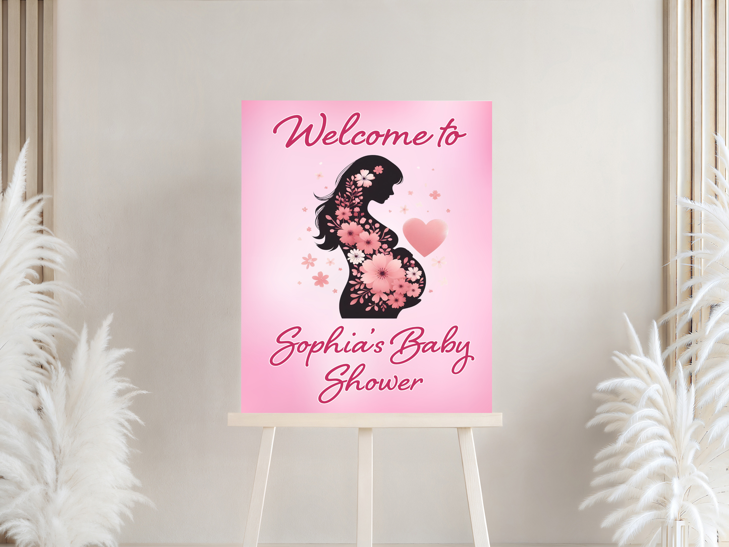 Personalised Baby Shower Welcome Sign | Baby Shower | Custom Name | Party Entrance Sign