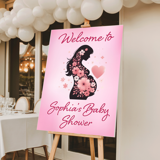Personalised Baby Shower Welcome Sign | Baby Shower | Custom Name | Party Entrance Sign
