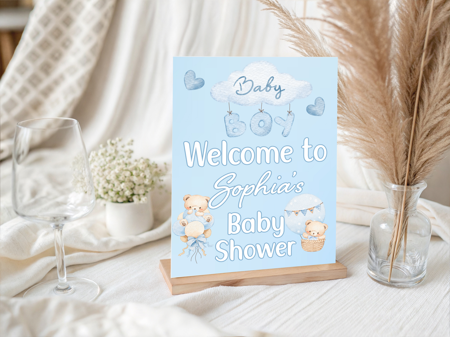 Personalised Baby Shower Welcome Sign | Baby Shower | Custom Name | Party Entrance Sign