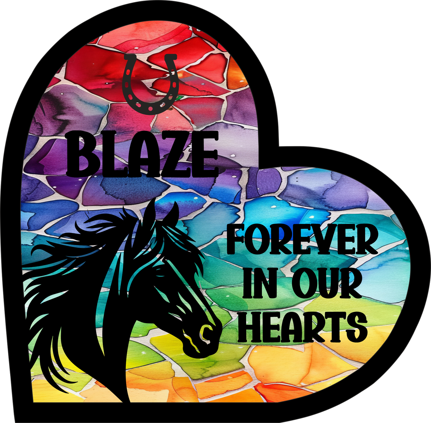 Stained Glass Effect Horse Memorial Stand