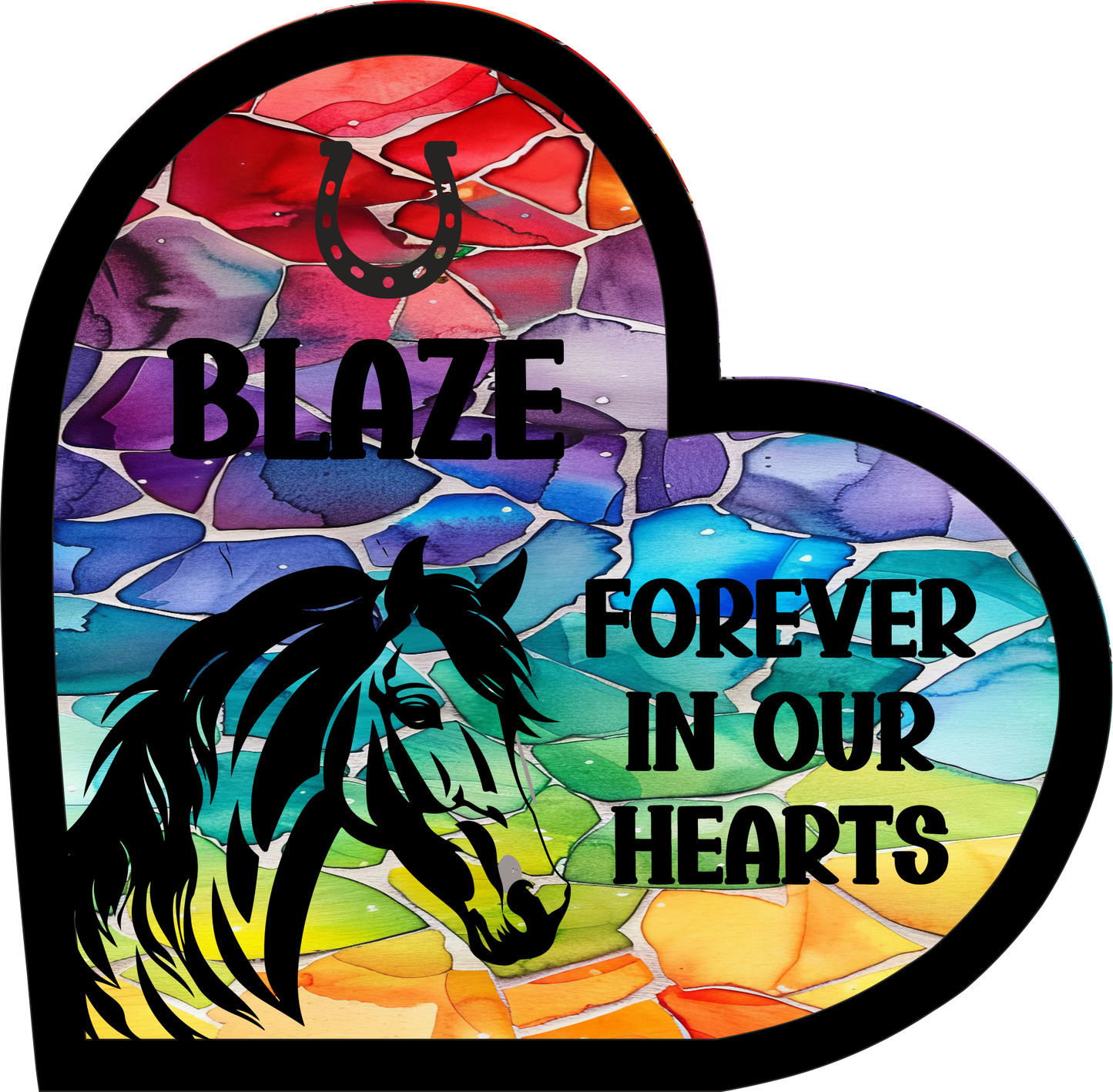 Stained Glass Effect Horse Memorial Stand
