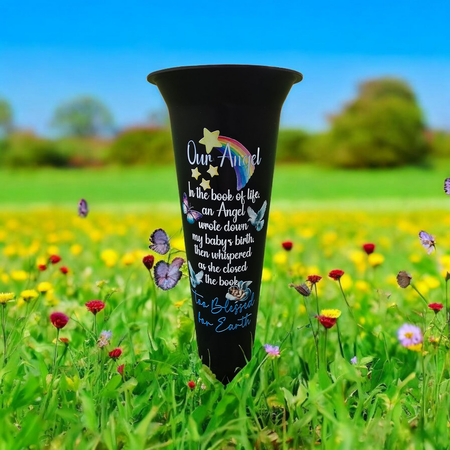 Angel Baby Grave Vase