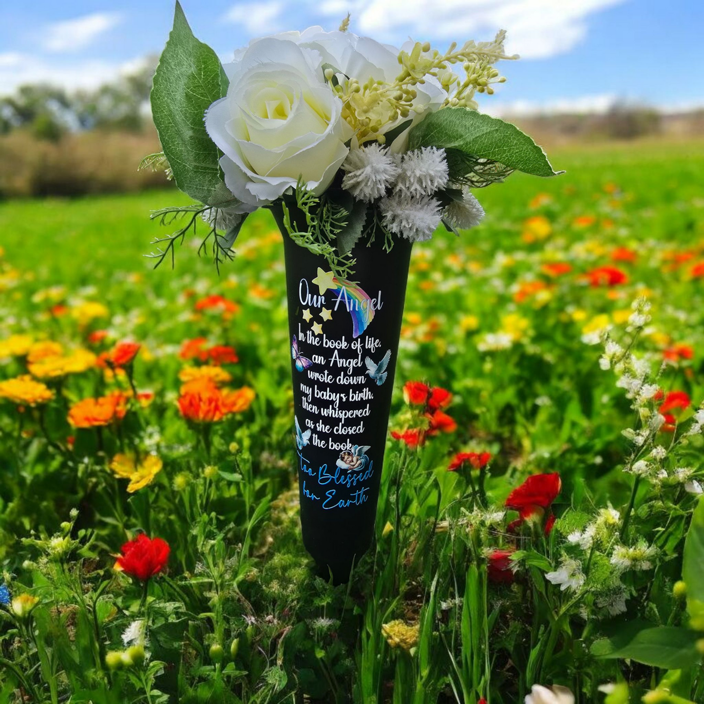 Angel Baby Grave Vase