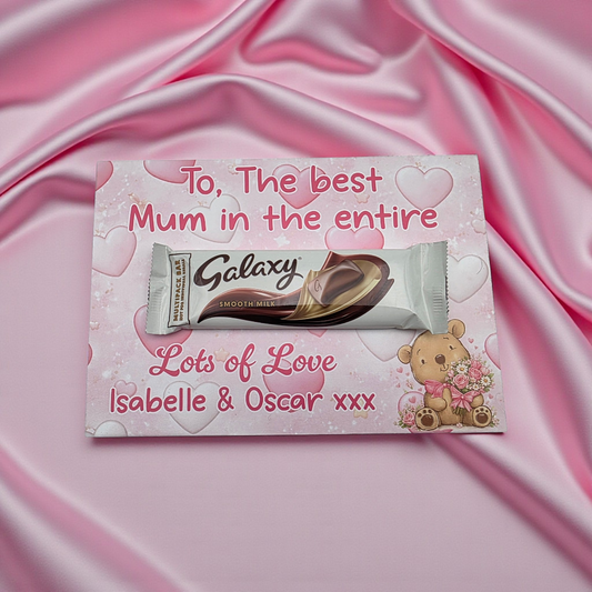 Personalised Galaxy Chocolate Board for Mum – Mothers Day Gift from Kids – Custom A4 A5 Keepsake with Optional Chocolate
