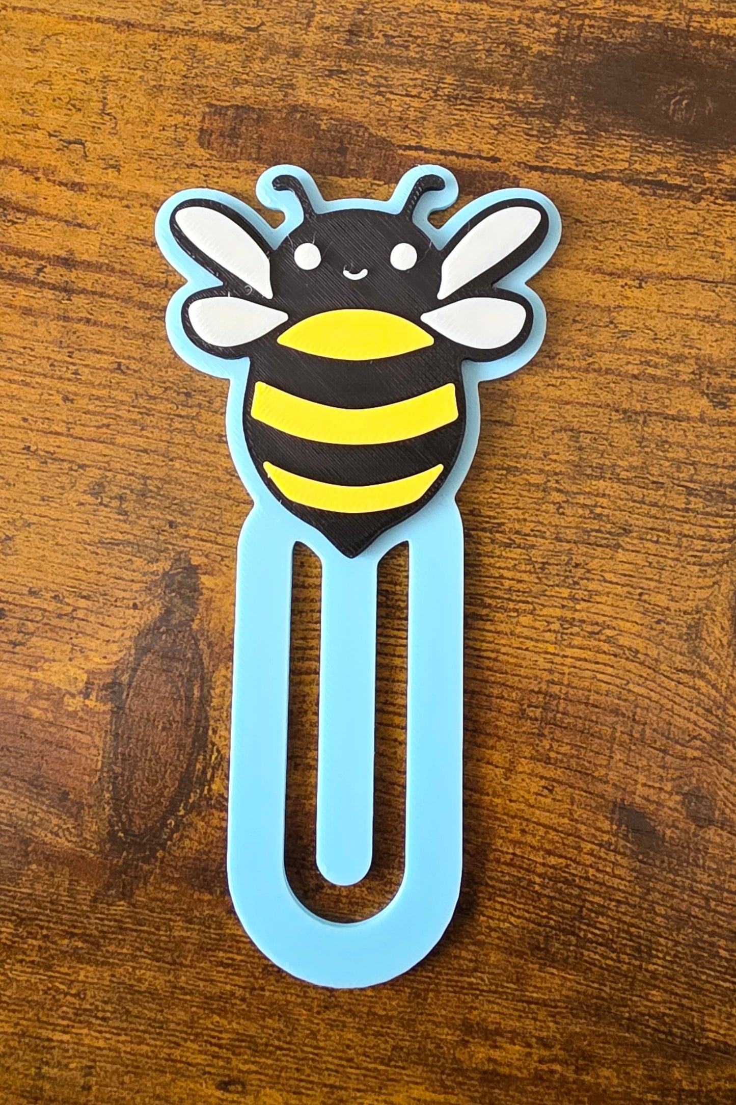 Bee Paperclip Bookmark – 3D Printed in Pink, Blue, Yellow or Purple – Cute Oversized Bookmark for Books, Journals & Planners