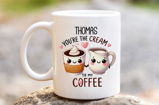 Personalised You're the Cream to my Coffee Mug - Thistle Barn Creations