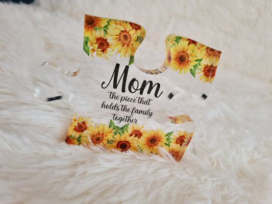 Sunflower Puzzle Piece,  the piece that holds the family together