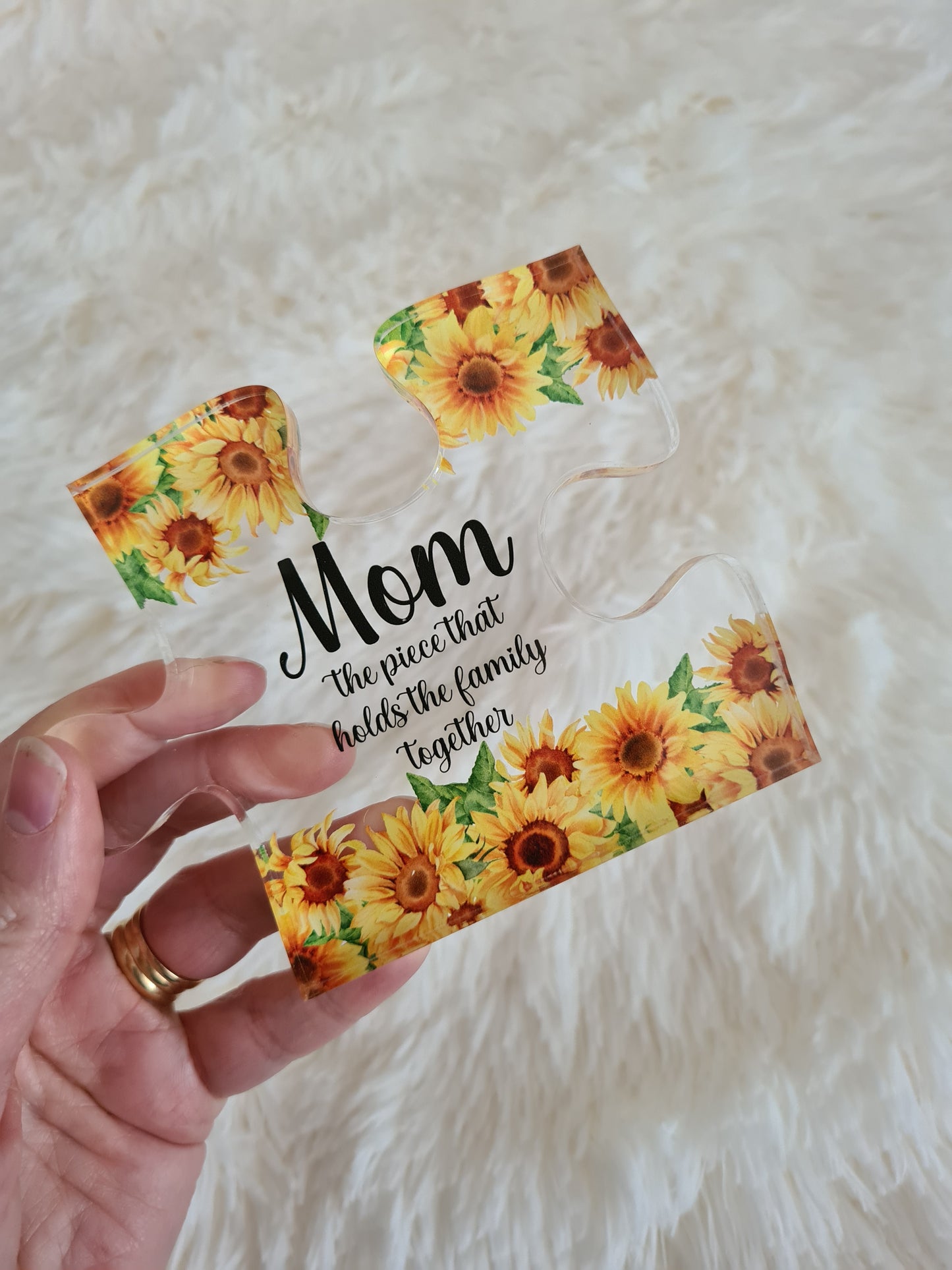 Sunflower Puzzle Piece,  the piece that holds the family together