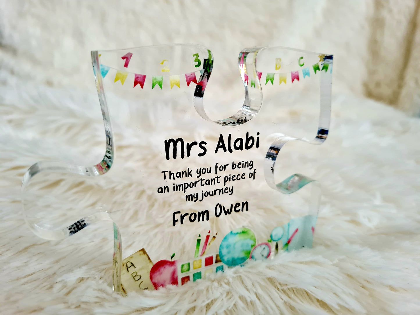 Teacher End of term Puzzle Piece Gift, Thank you for being an important piece of my journey