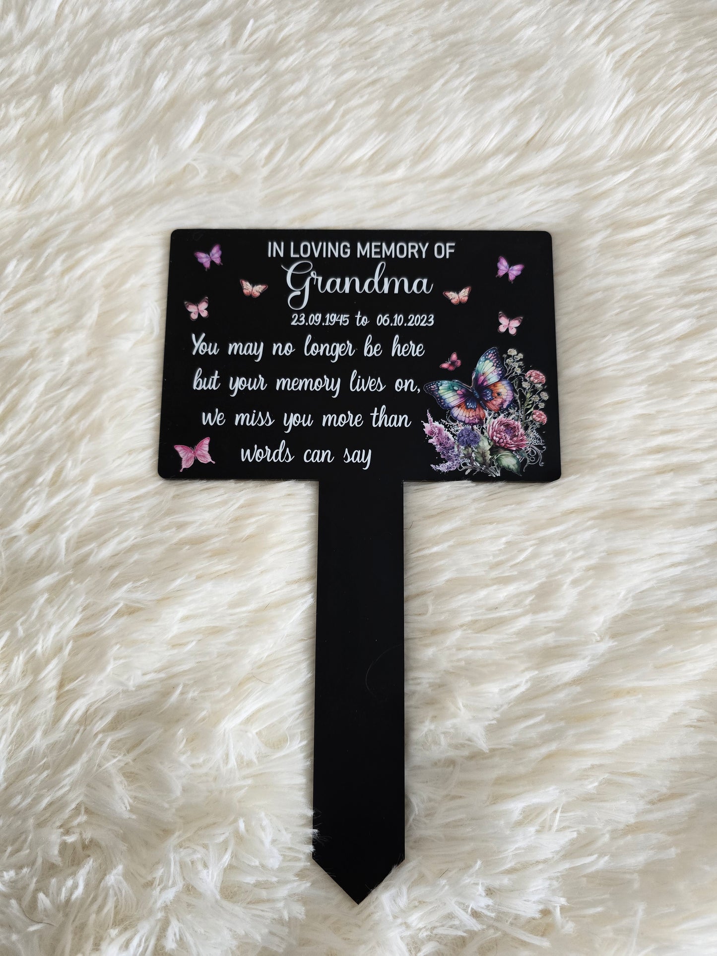 Personalised Acrylic Grave Marker