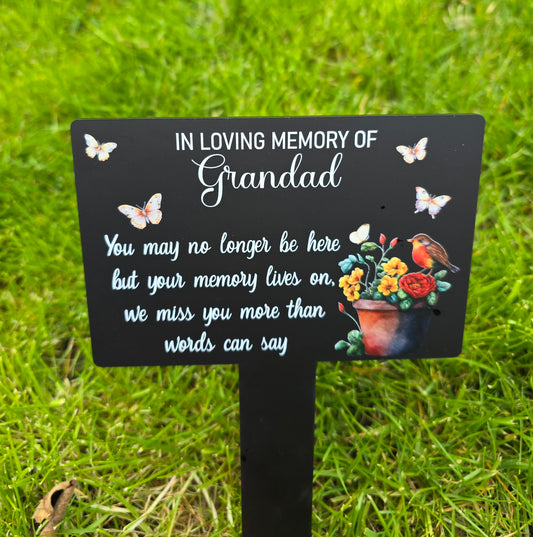Personalised Acrylic Grave Marker