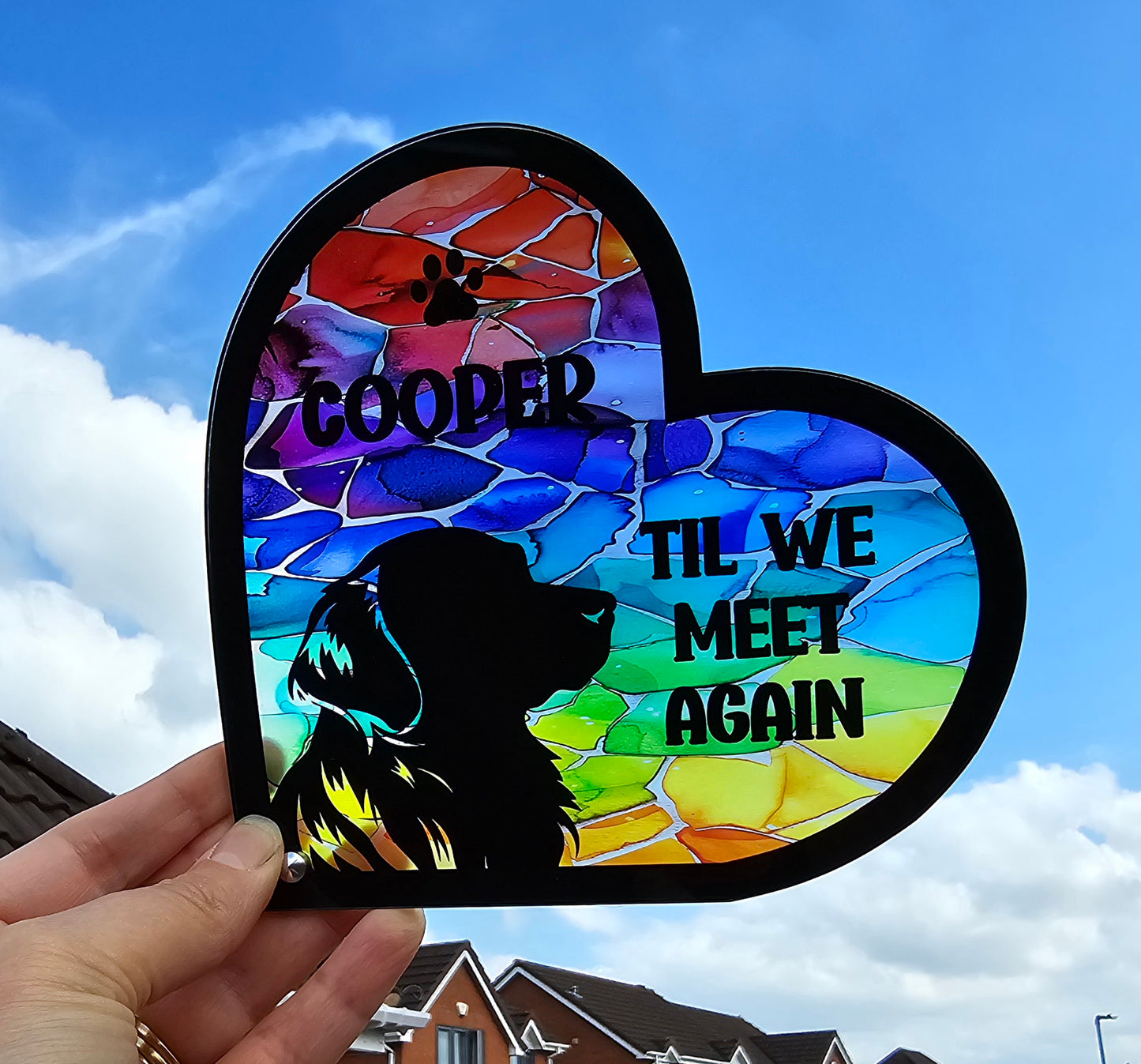 Stained Glass Effect Pet Memorial Stand