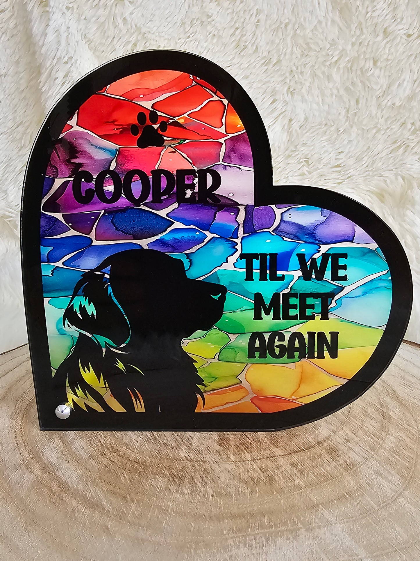 Stained Glass Effect Pet Memorial Stand