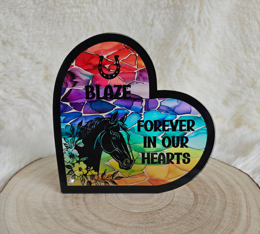 Stained Glass Effect Horse Memorial Stand
