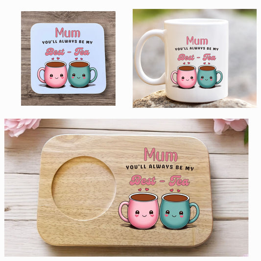 Personalised Best - Tea Mug, Coaster & Biscuit Board
