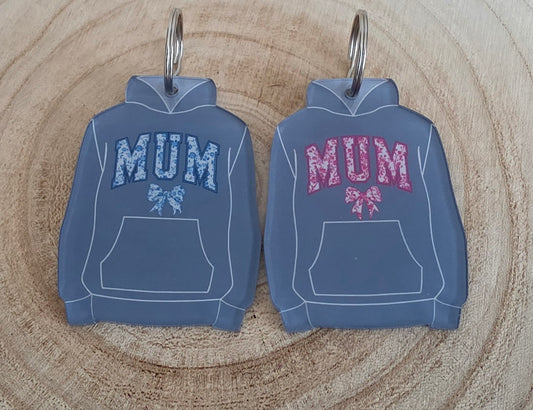Mum Hoodie/Hoody Keyring, Mothers Day Gift Keyring, miniature hoodie/hoody
