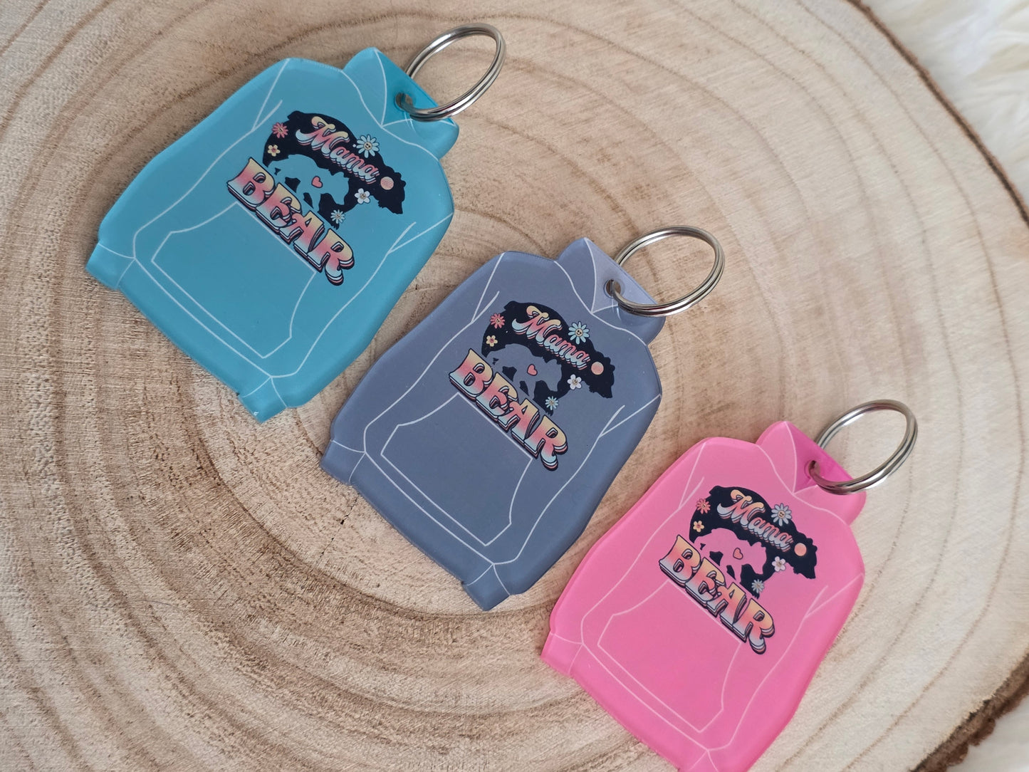 Mama Bear Hoodie/Hoody Keyring, Mothers Day Gift Keyring, miniature hoodie/hoody