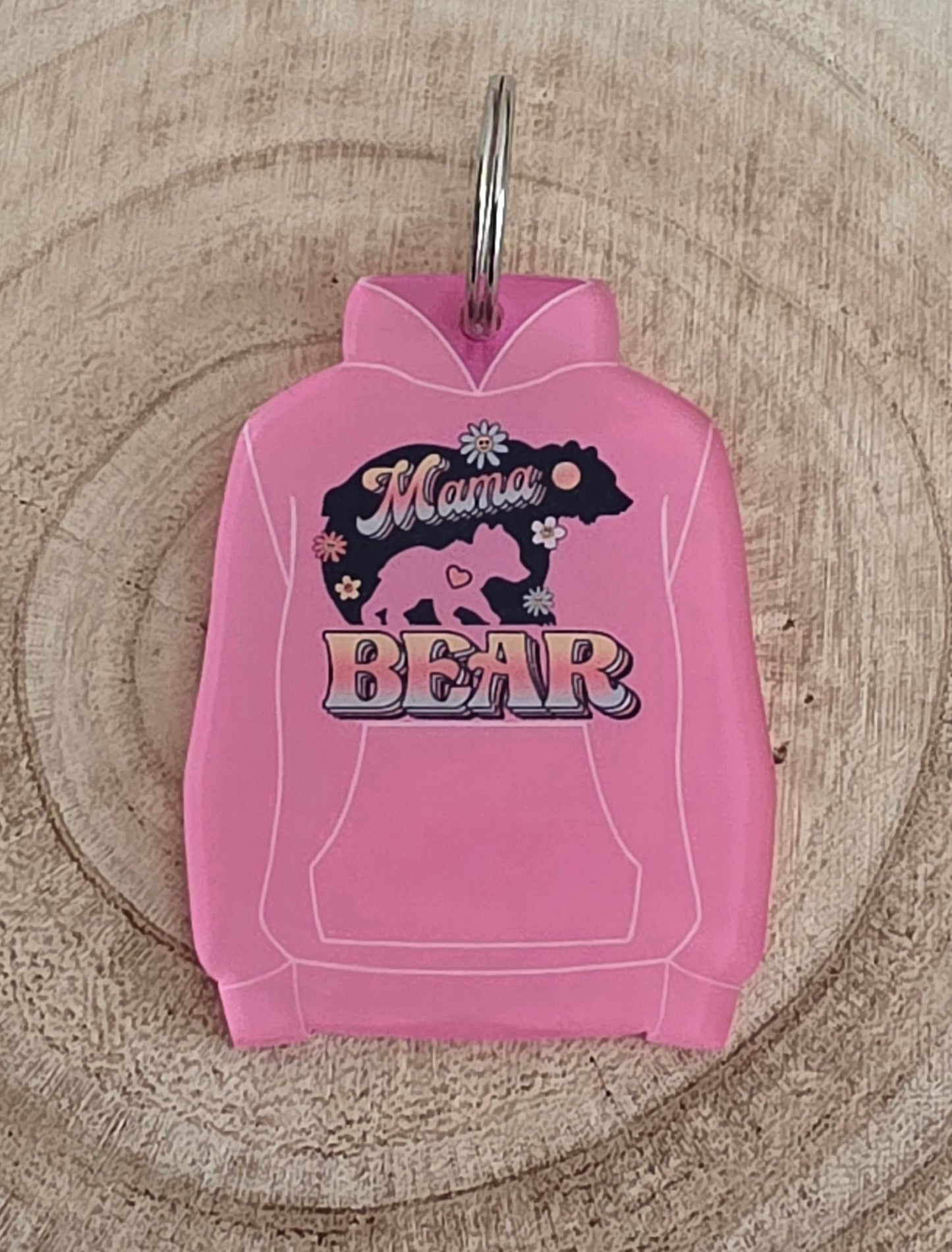 Mama Bear Hoodie/Hoody Keyring, Mothers Day Gift Keyring, miniature hoodie/hoody