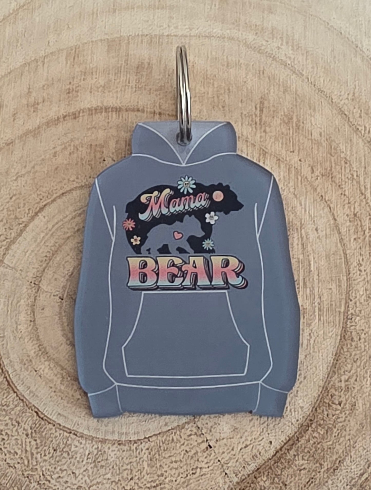 Mama Bear Hoodie/Hoody Keyring, Mothers Day Gift Keyring, miniature hoodie/hoody