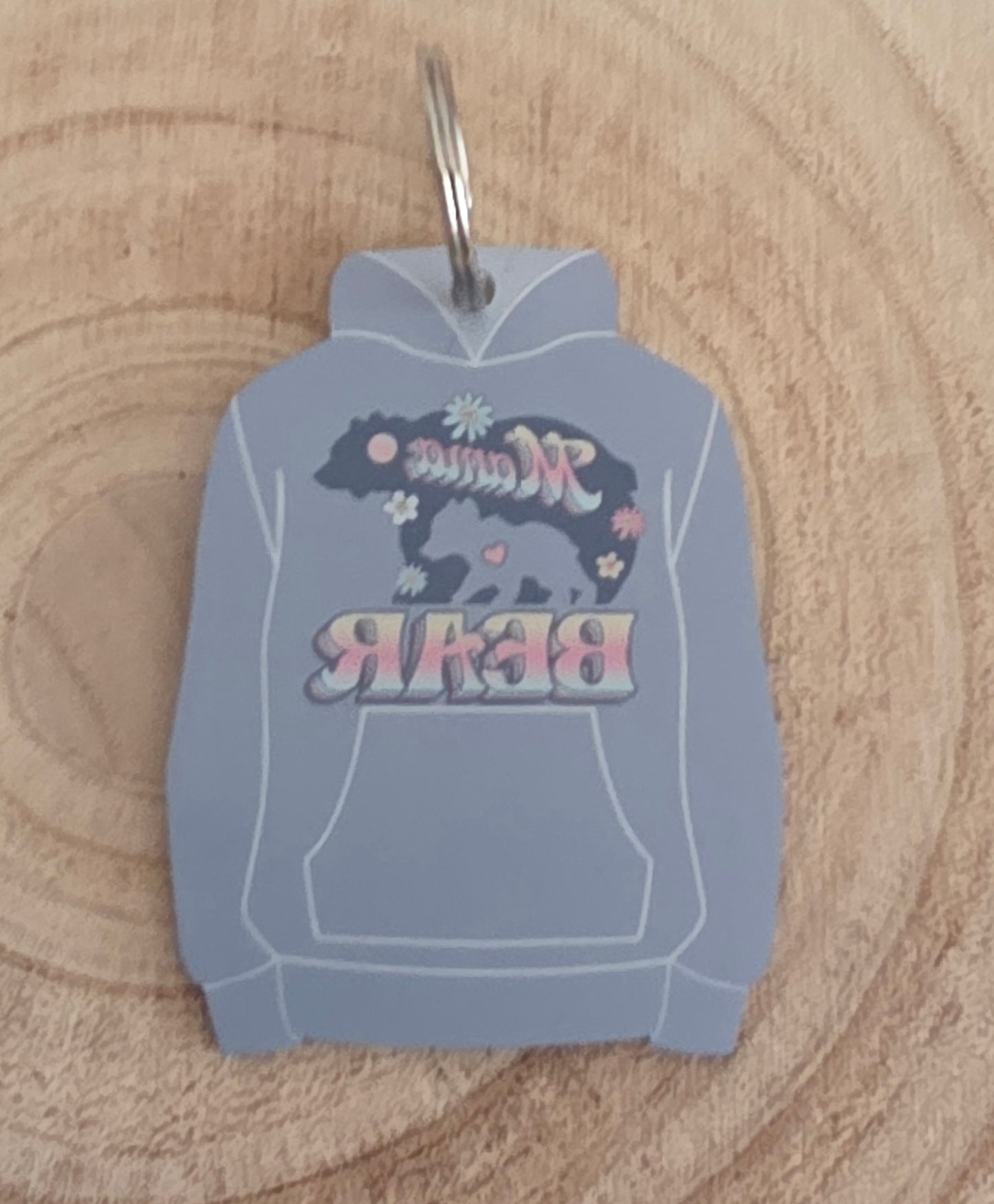 Mama Bear Hoodie/Hoody Keyring, Mothers Day Gift Keyring, miniature hoodie/hoody
