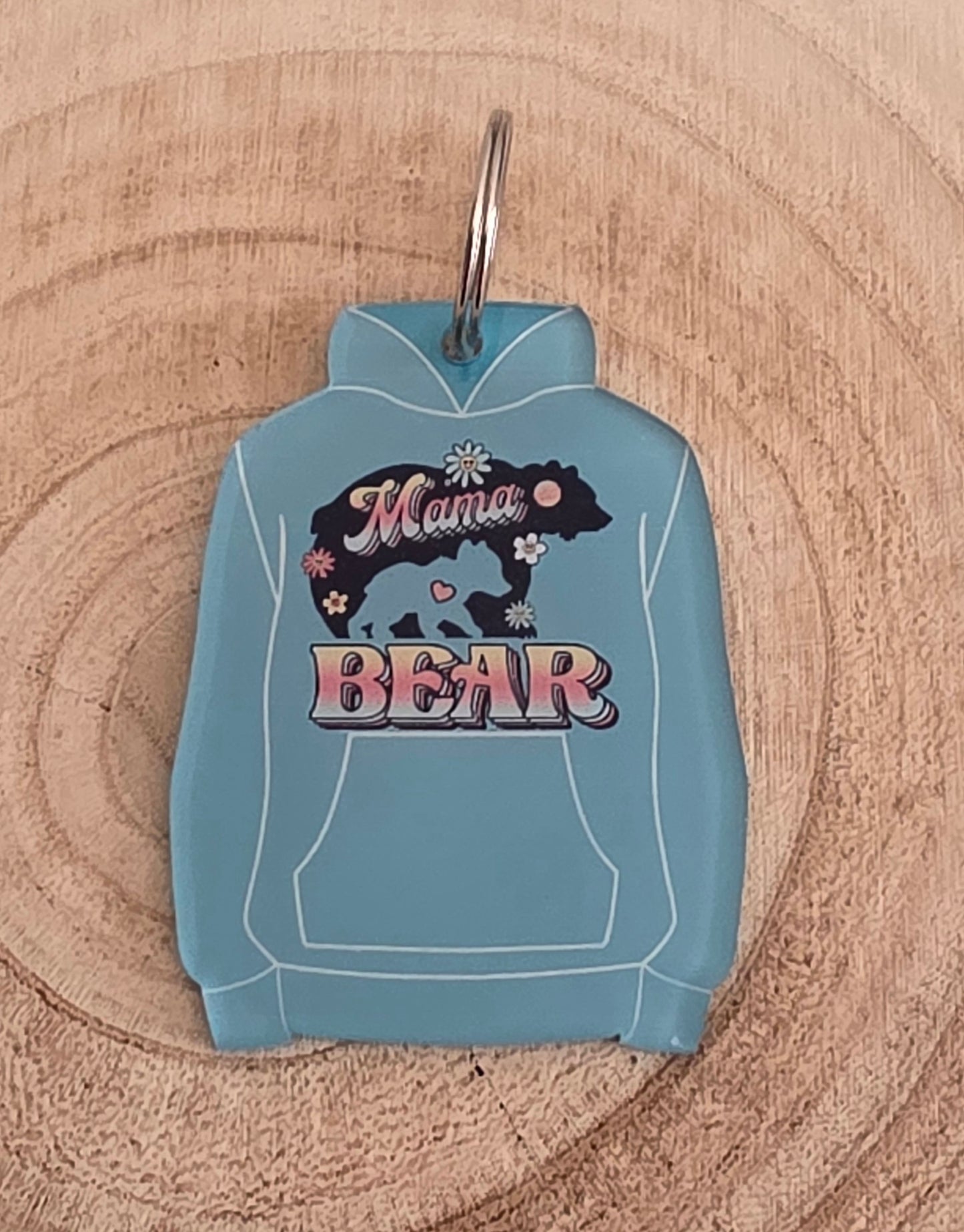 Mama Bear Hoodie/Hoody Keyring, Mothers Day Gift Keyring, miniature hoodie/hoody