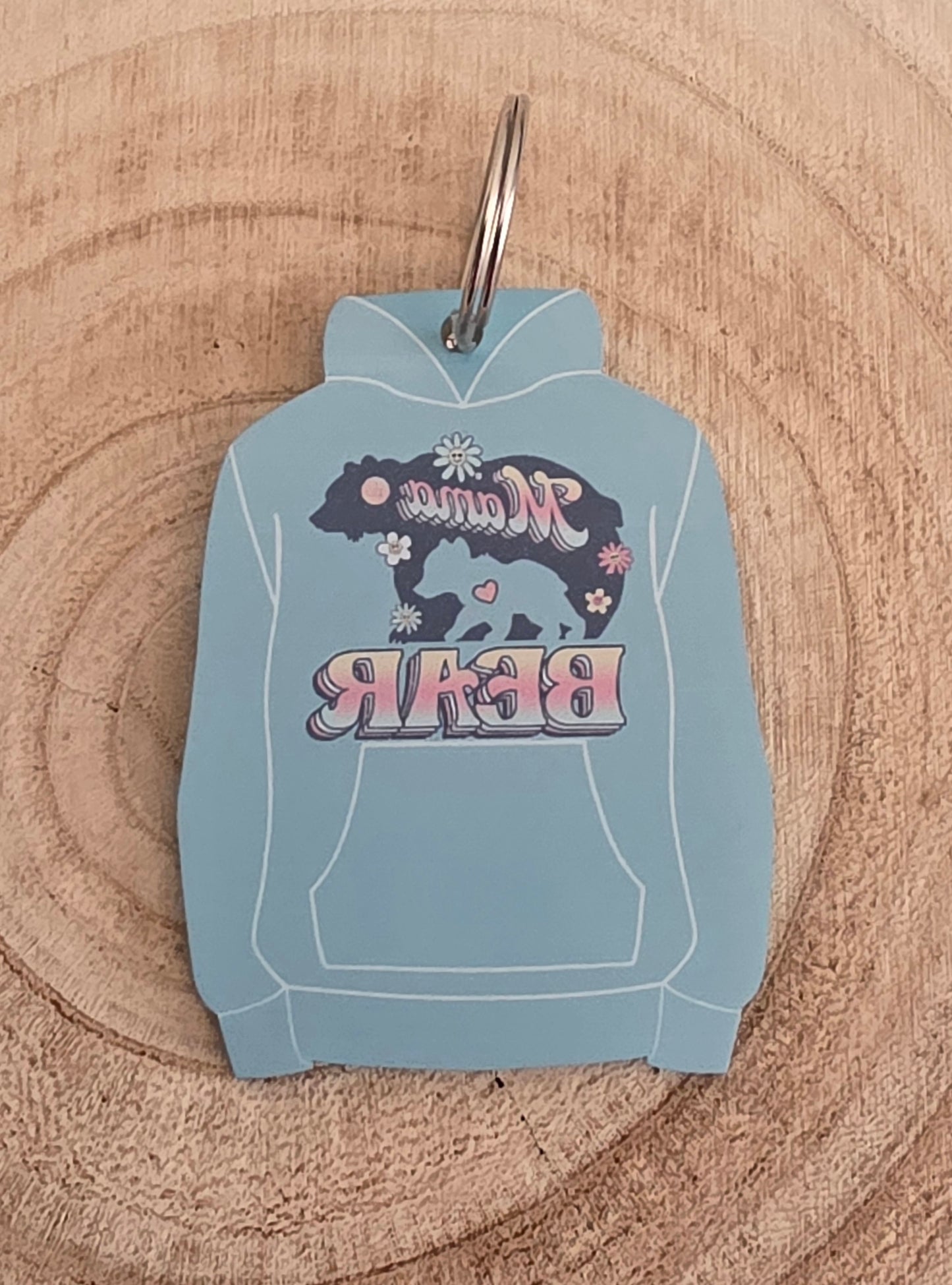 Mama Bear Hoodie/Hoody Keyring, Mothers Day Gift Keyring, miniature hoodie/hoody