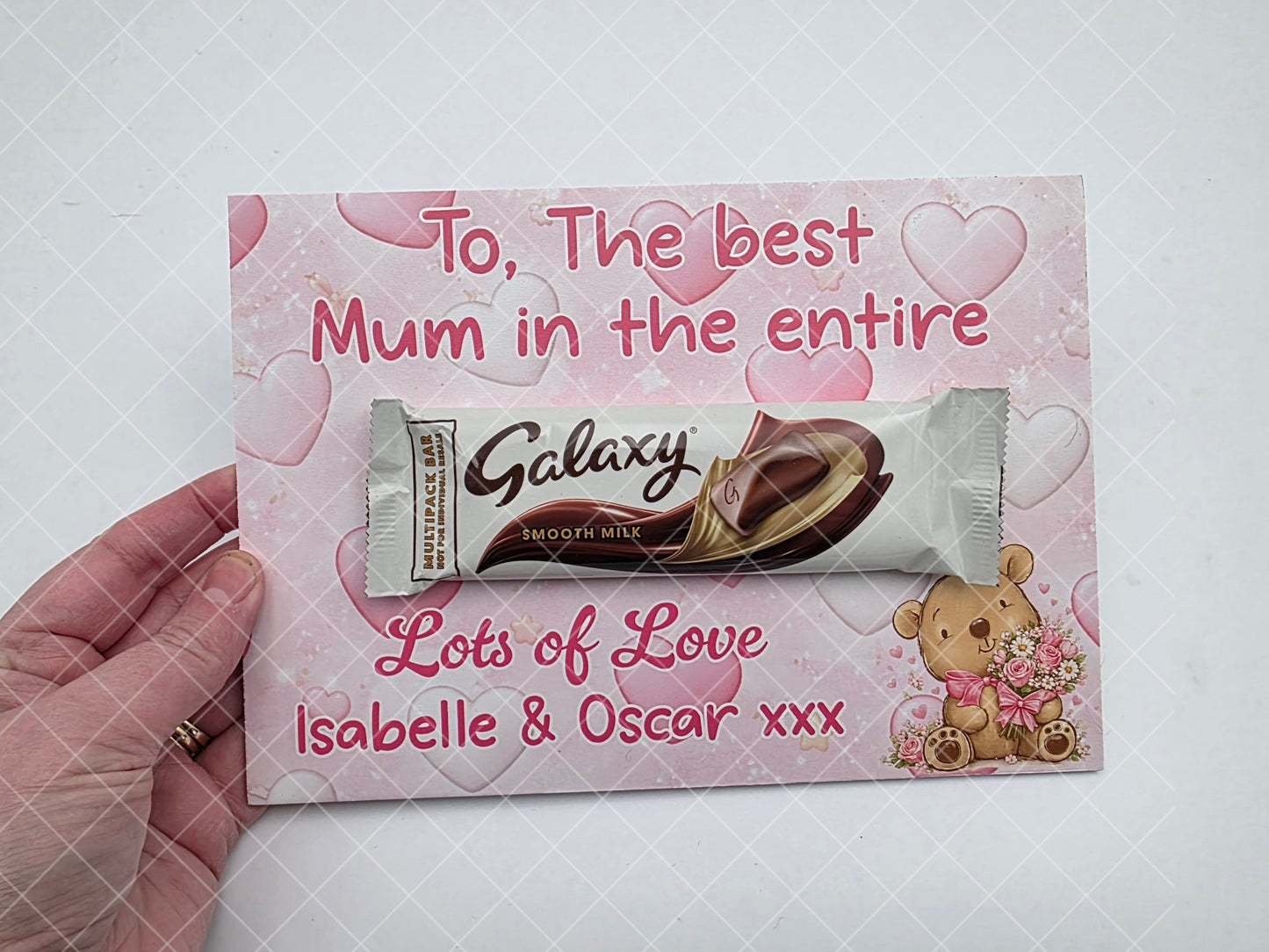 Personalised Galaxy Chocolate Board for Mum – Mothers Day Gift from Kids – Custom A4 A5 Keepsake with Optional Chocolate