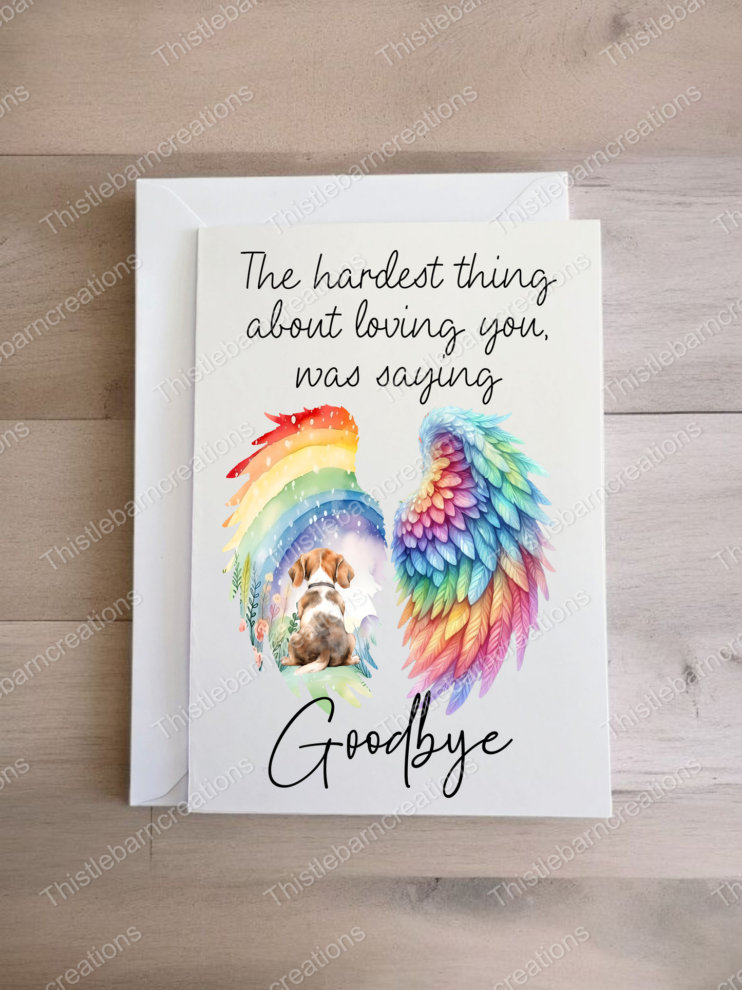 Pet Sympathy Card, Pet Bereavement Card, Dog Sympathy Card, Dog Loss Card,  Rainbow Bridge, Multiple Breeds