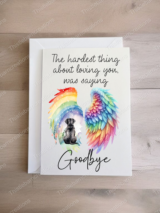 Pet Sympathy Card, Pet Bereavement Card, Dog Sympathy Card, Dog Loss Card,  Rainbow Bridge, Multiple Breeds