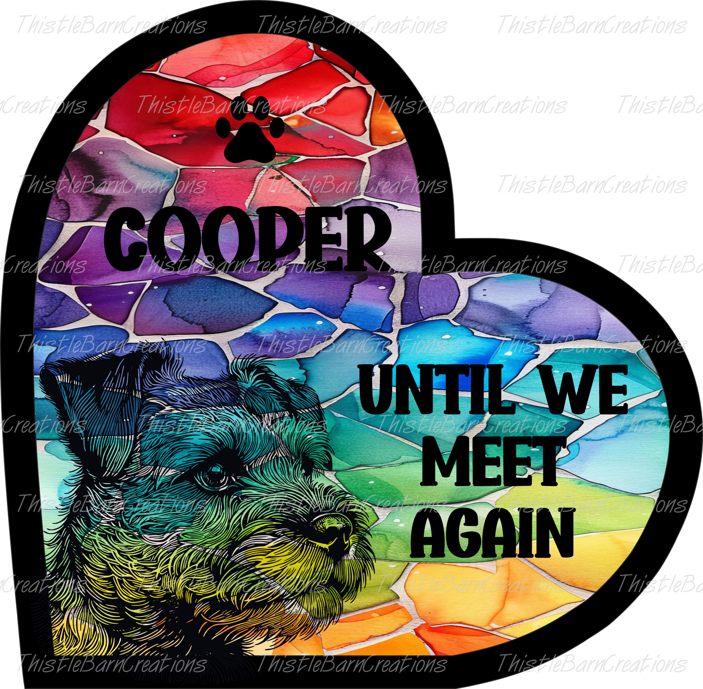Stained Glass Effect Pet Memorial Stand
