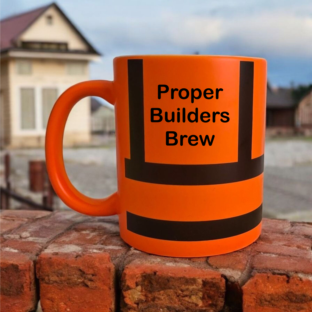 Hi Vis Orange / Yellow Proper Builders Brew Mug