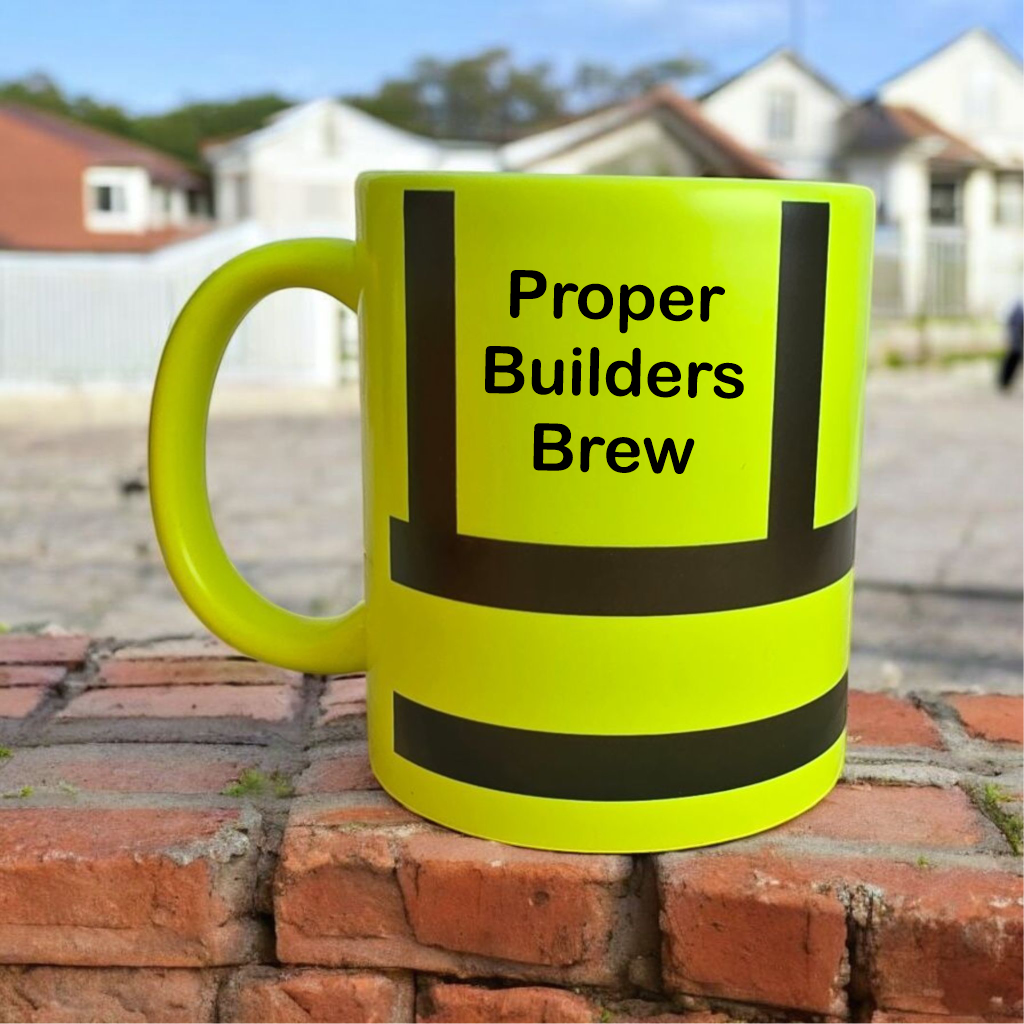Hi Vis Orange / Yellow Proper Builders Brew Mug