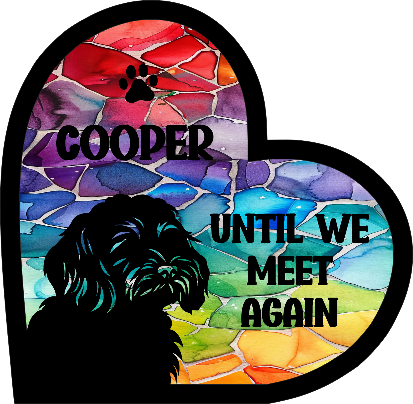 Stained Glass Effect Pet Memorial Stand