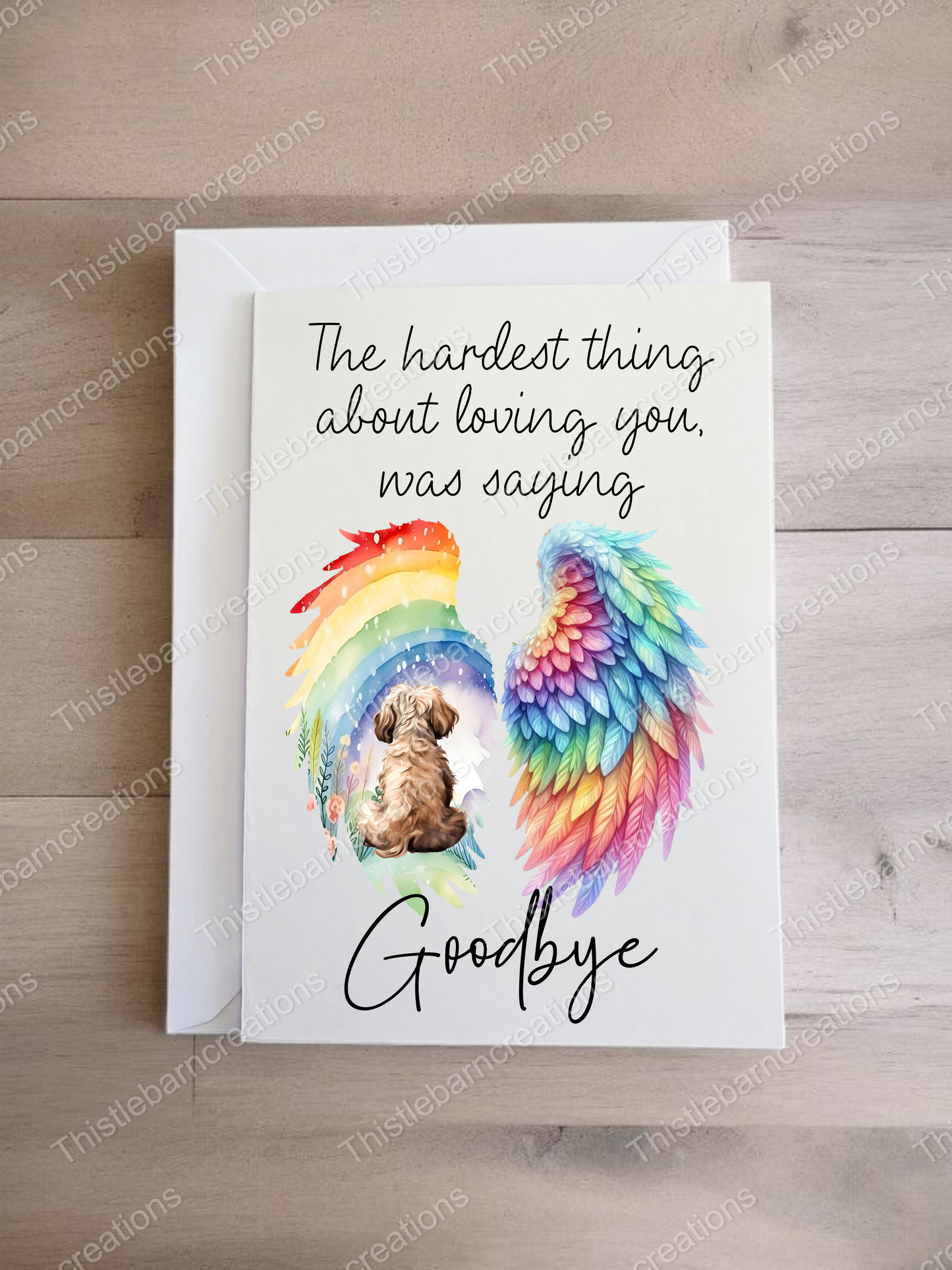 Pet Sympathy Card, Pet Bereavement Card, Dog Sympathy Card, Dog Loss Card,  Rainbow Bridge, Multiple Breeds