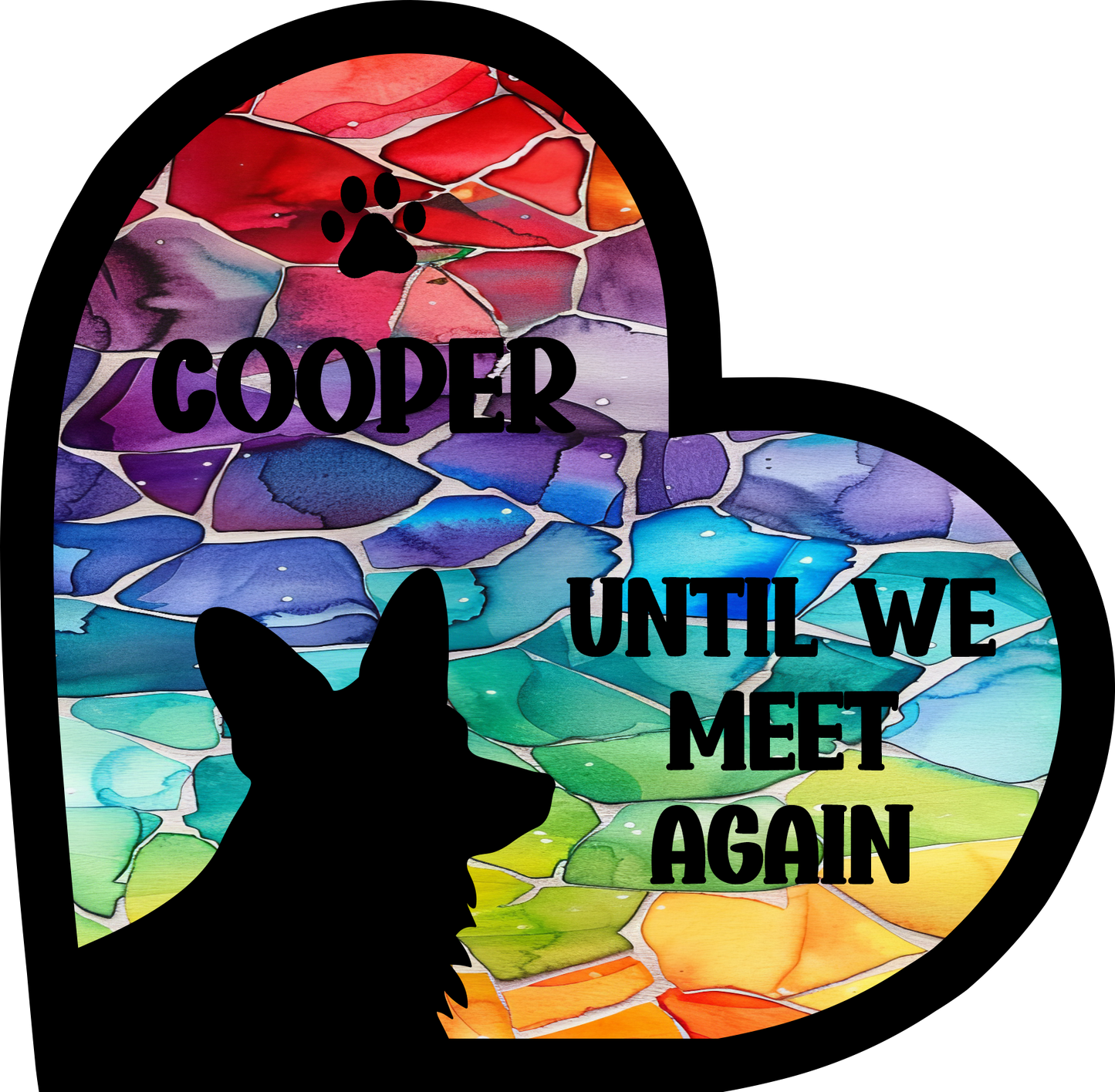 Stained Glass Effect Pet Memorial Stand