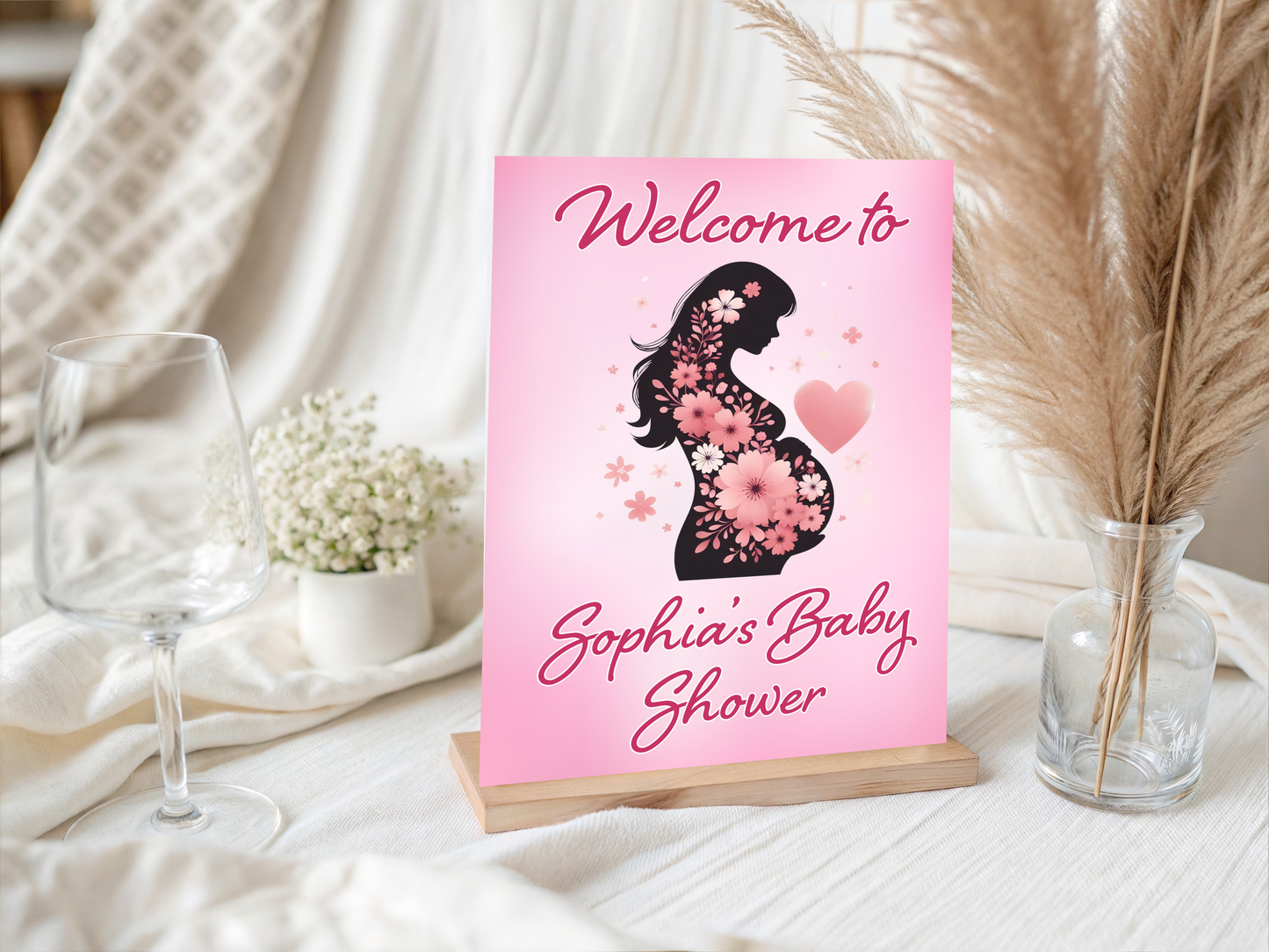 Personalised Baby Shower Welcome Sign | Baby Shower | Custom Name | Party Entrance Sign