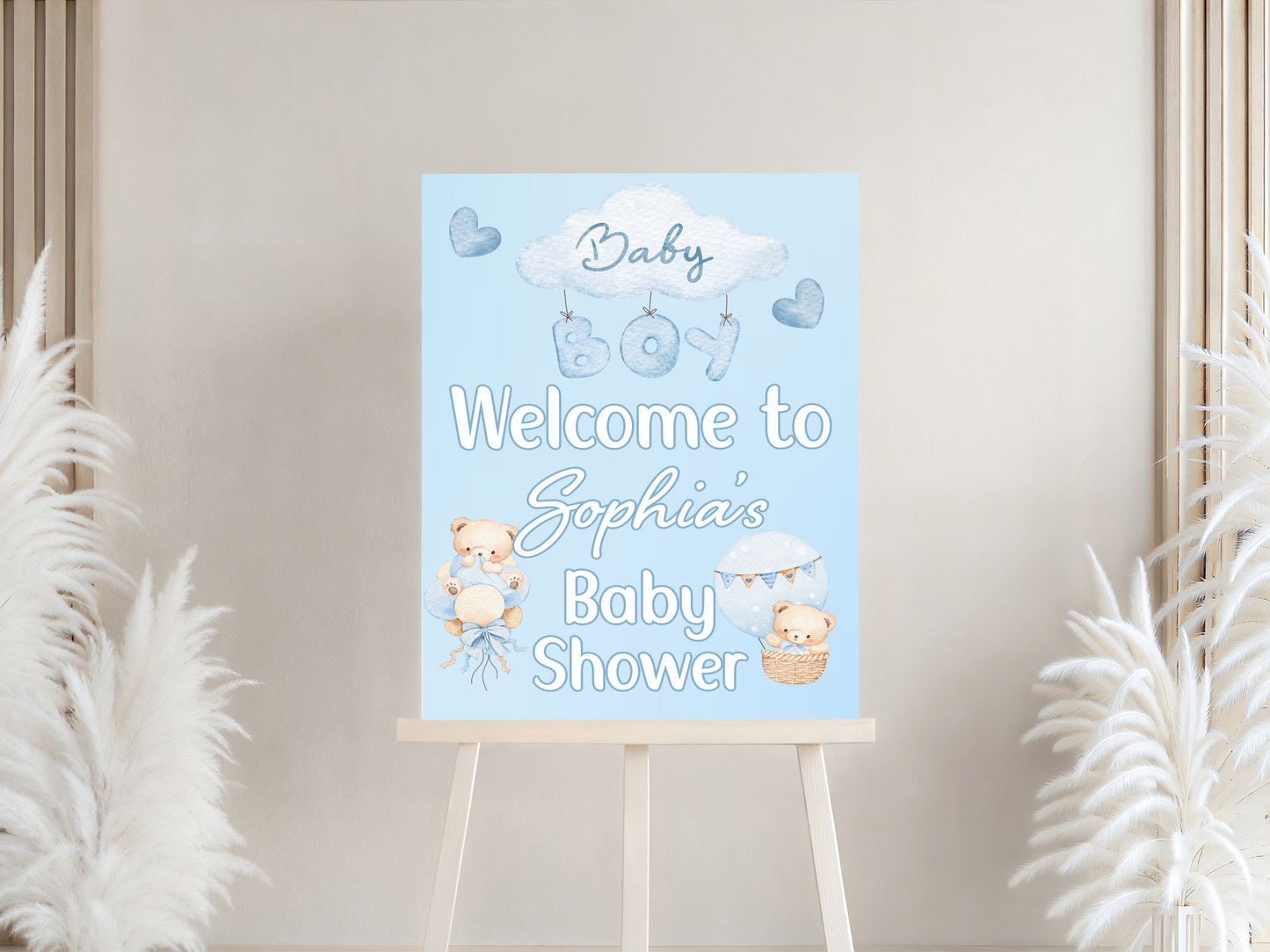 Personalised Baby Shower Welcome Sign | Baby Shower | Custom Name | Party Entrance Sign