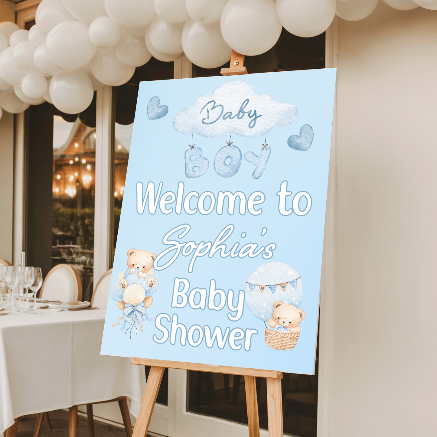 Personalised Baby Shower Welcome Sign | Baby Shower | Custom Name | Party Entrance Sign