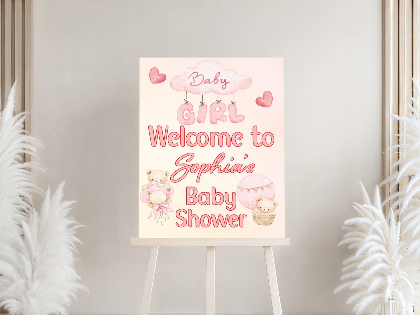 Personalised Baby Shower Welcome Sign | Baby Shower | Custom Name | Party Entrance Sign
