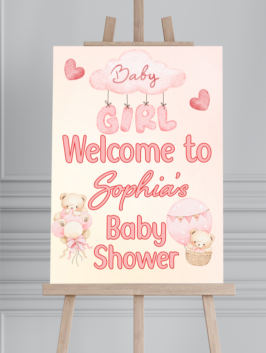 Personalised Baby Shower Welcome Sign | Baby Shower | Custom Name | Party Entrance Sign