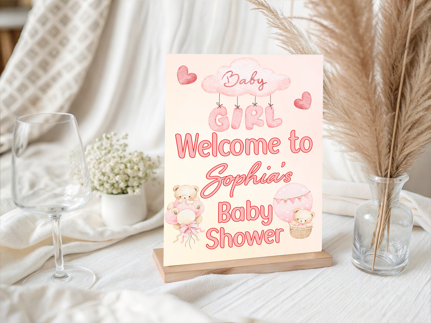 Personalised Baby Shower Welcome Sign | Baby Shower | Custom Name | Party Entrance Sign