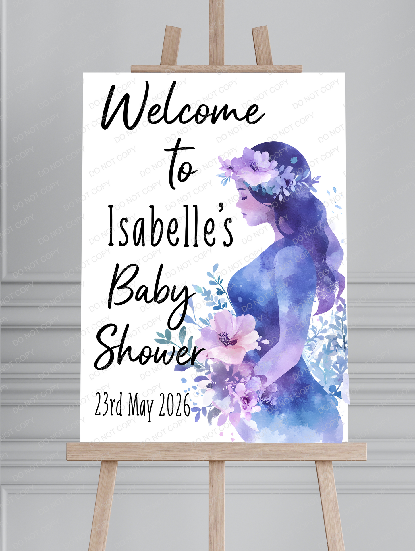 Personalised Baby Shower Welcome Sign | Floral Baby Shower | Custom Name & Date | Party Entrance Sign