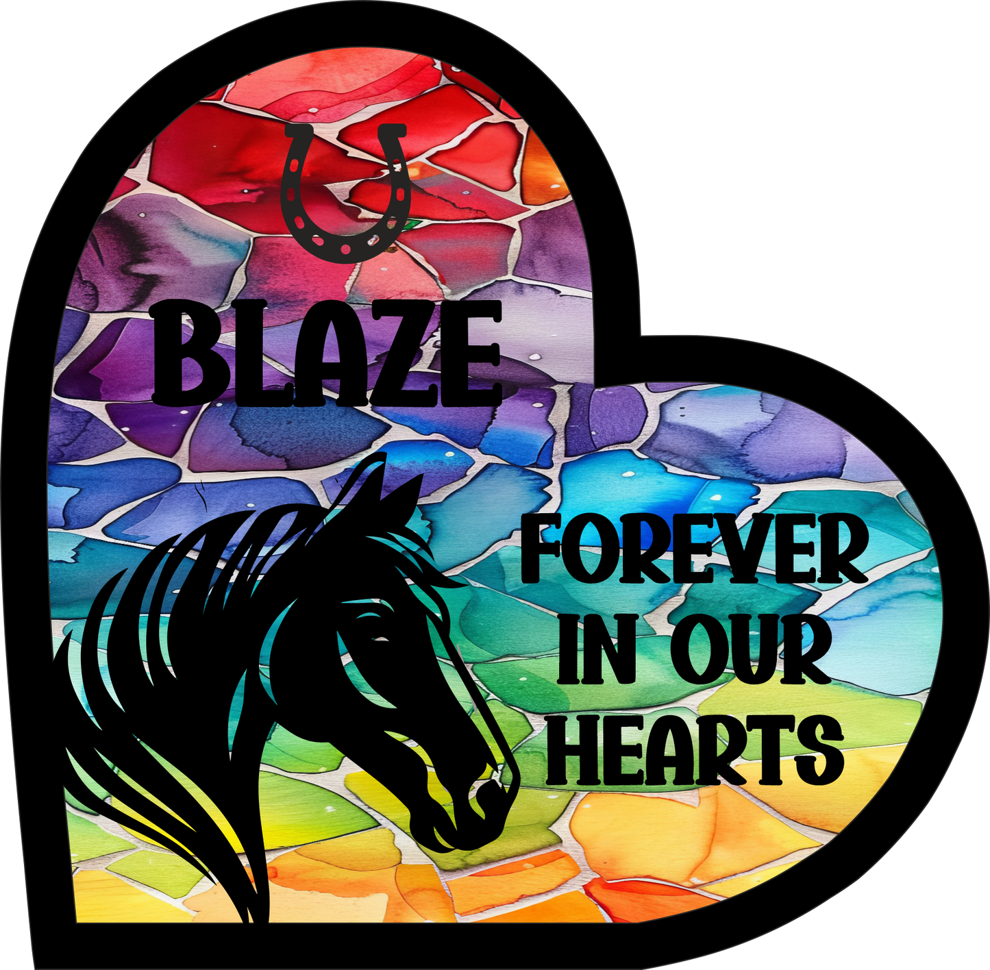 Stained Glass Effect Horse Memorial Stand