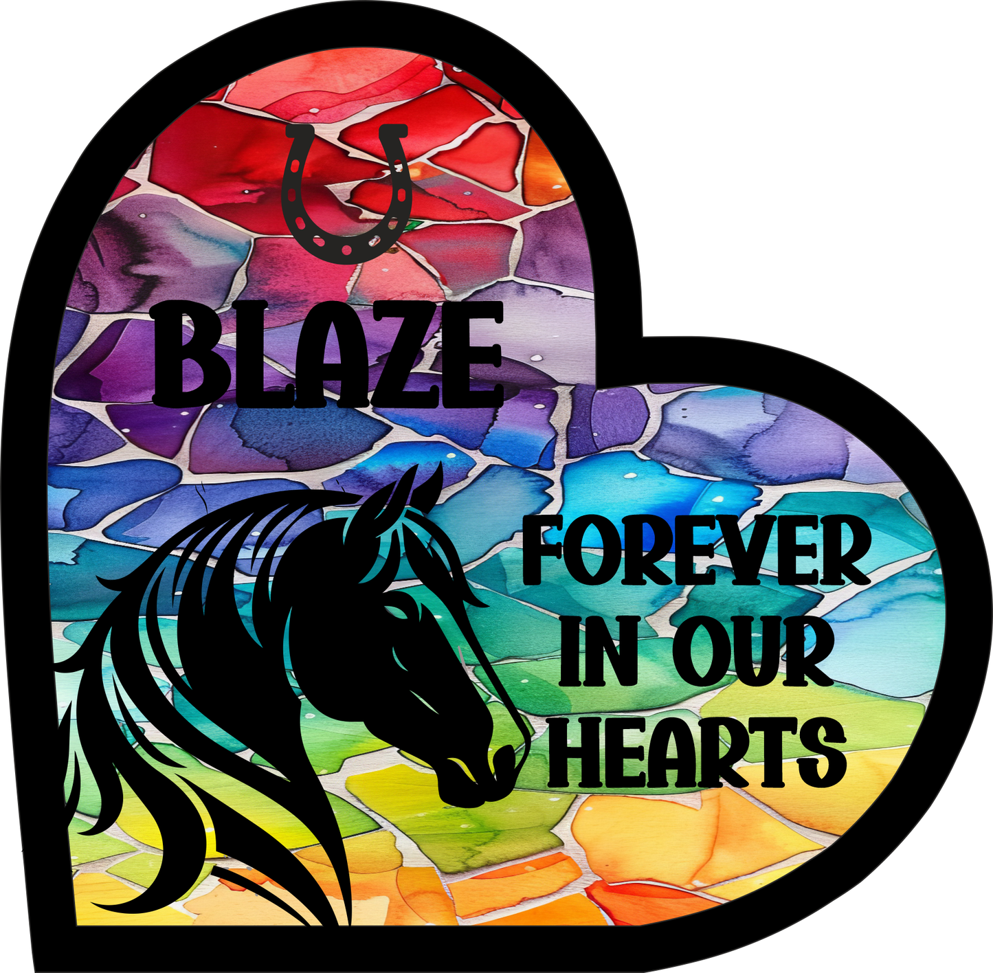 Stained Glass Effect Horse Memorial Stand