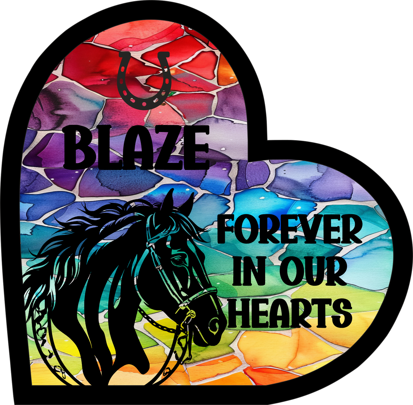 Stained Glass Effect Horse Memorial Stand