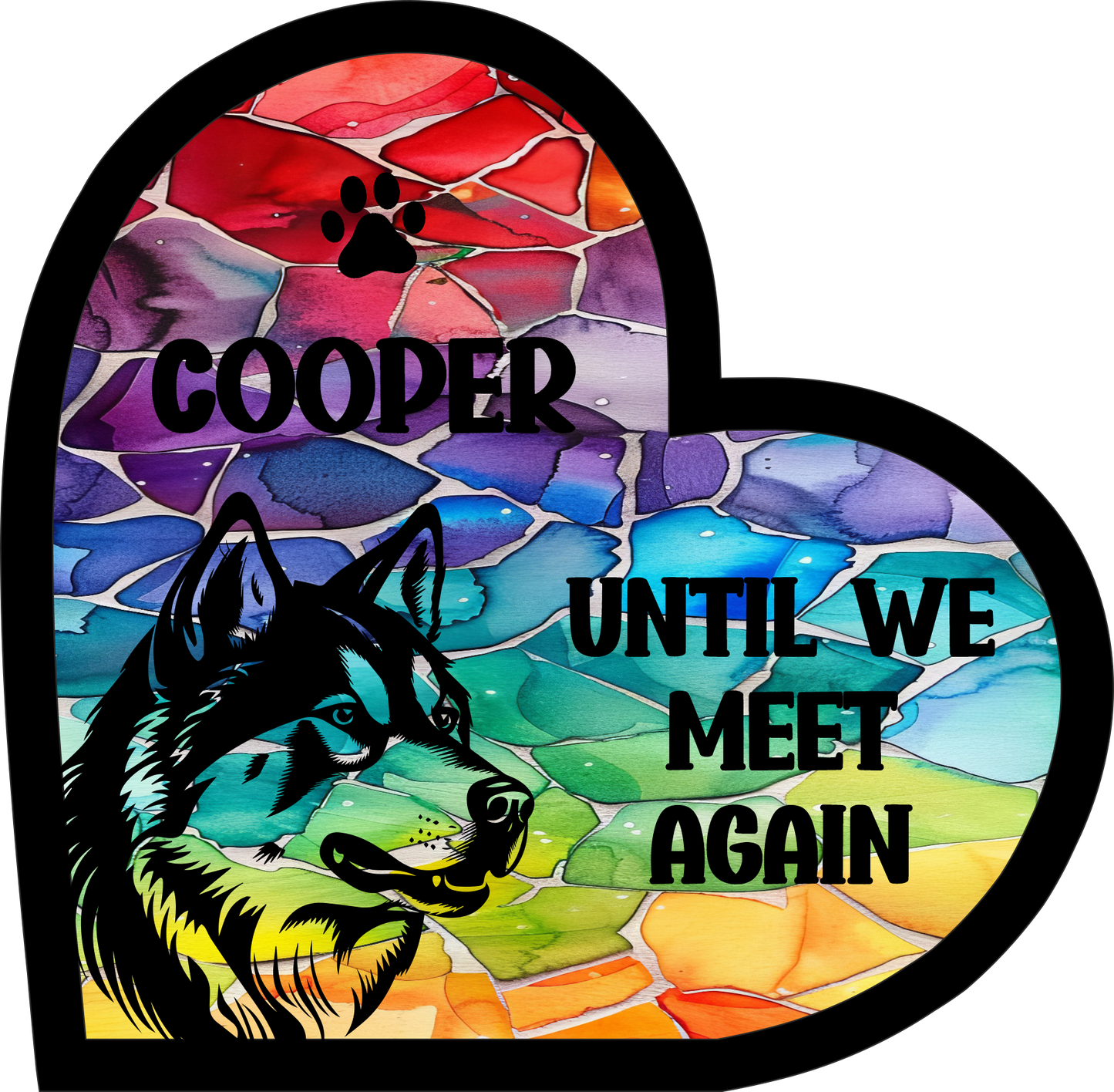 Stained Glass Effect Pet Memorial Stand