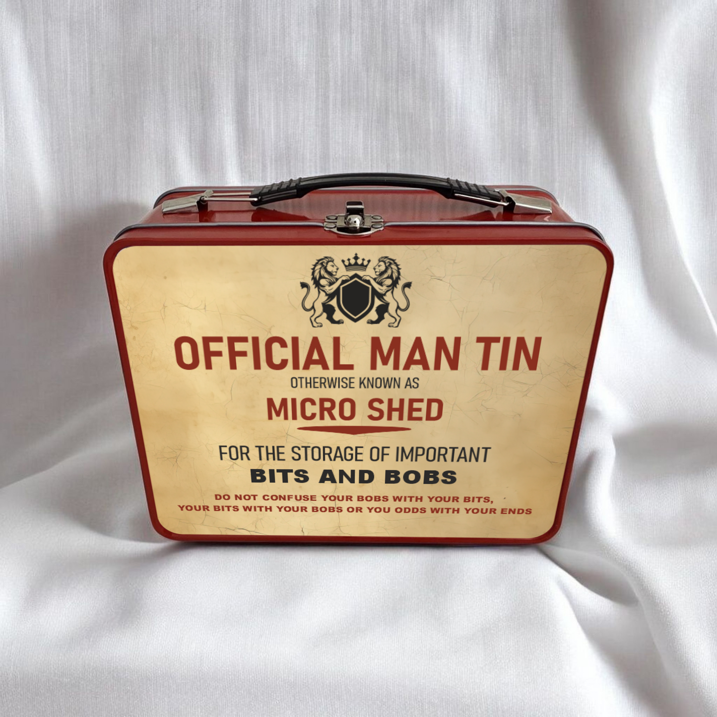 Official Man Tin – “Micro Shed” Storage Box for Dad’s Bits & Bobs – Perfect Father’s Day Gift!