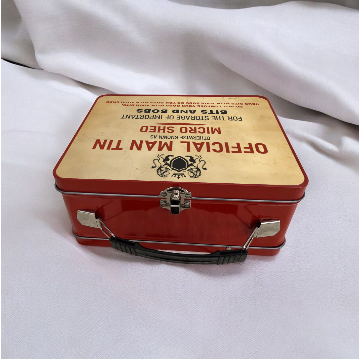 Official Man Tin – “Micro Shed” Storage Box for Dad’s Bits & Bobs – Perfect Father’s Day Gift!